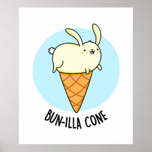 Poster Bunnilla Cone Funny Bunny Vanilla Pun crème glacée