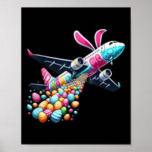 Poster Bunny Avion Easter Egg Mens Enfants Garçons Pâques