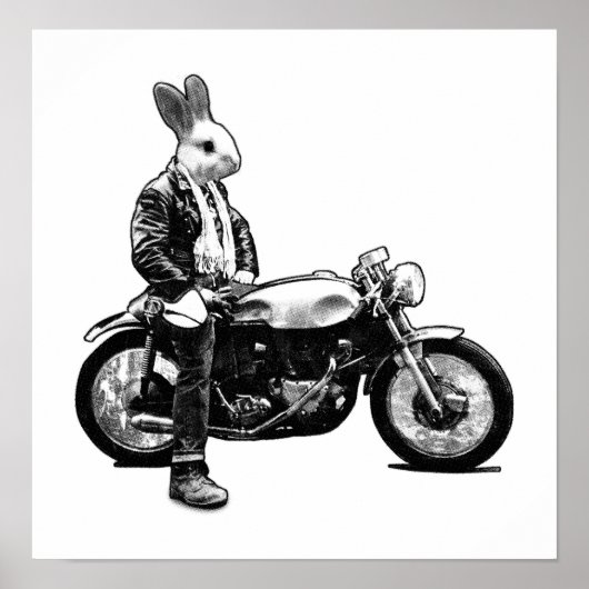 Poster Bunny Biker (Devant)