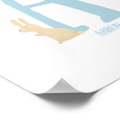 Poster Bunny bleu personnalisé Première crèche Imprimer (Coin)