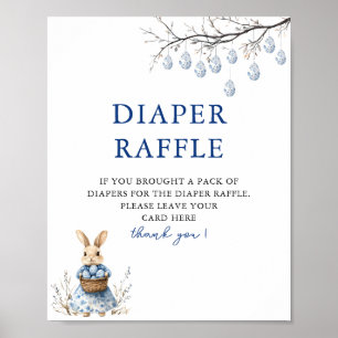 Poster Bunny de Pâques Chinoiserie Baby shower Déchets Ra