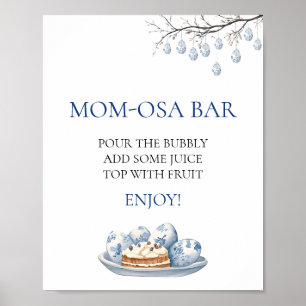 Poster Bunny de Pâques Chinoiserie Baby shower Mom-osa Ba