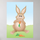 Poster Bunny Eating Carrot Adorable Rabbit (Devant)
