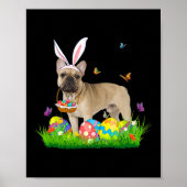 Poster Bunny French Buldog avec panier d'oeufs Chasse de (Devant)