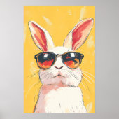 Poster Bunny Funny avec lunettes de soleil (Devant)