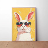 Poster Bunny Funny avec lunettes de soleil