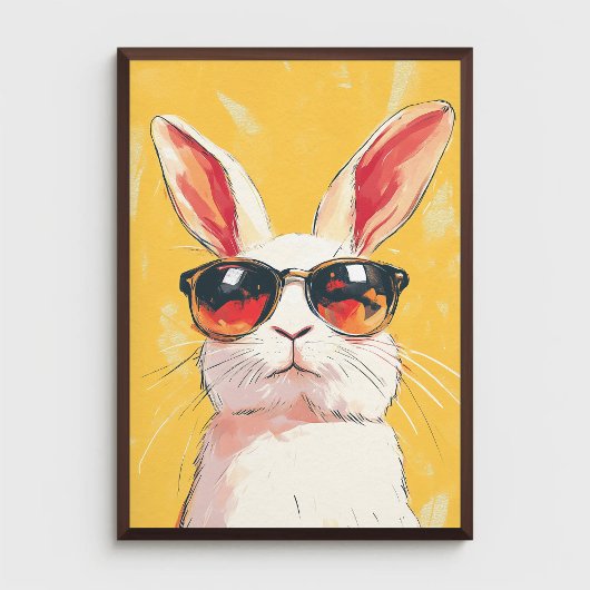 Poster Bunny Funny avec lunettes de soleil