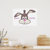 POSTER BUNNY "HAPPY EASTER" (Cuisine)