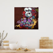 Poster Bunny Kitty spray peinture sur mur (Cuisine)