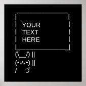 Poster Bunny Protest Sign / Customizable ASCII Text Art (Devant)