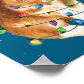 Poster Bunny Rabbit Christmas Lights Santa Hat Funny Xmas (Coin)