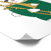 Poster Bunny Rabbit Trombone Marching Band Green Gold (Coin)