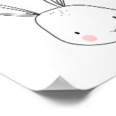 Poster Bunny Woodland Animal Nurserart noir et blanc (Coin)
