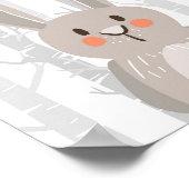 Poster Bunny Woodland Animal Nursering Mur Art Imprimer (Coin)