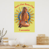 Poster Buns Out Bikini Beach Girl Thunder_Cove (Cuisine)