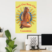 Poster Buns Out Bikini Beach Girl Thunder_Cove (Bureau à domicile)