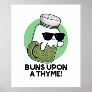 Poster Buns Sur Un Pun D'Herbe Drôle De Thyme
