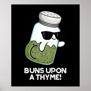 Poster Buns Sur Un Pun D'Herbe Drôle De Thyme