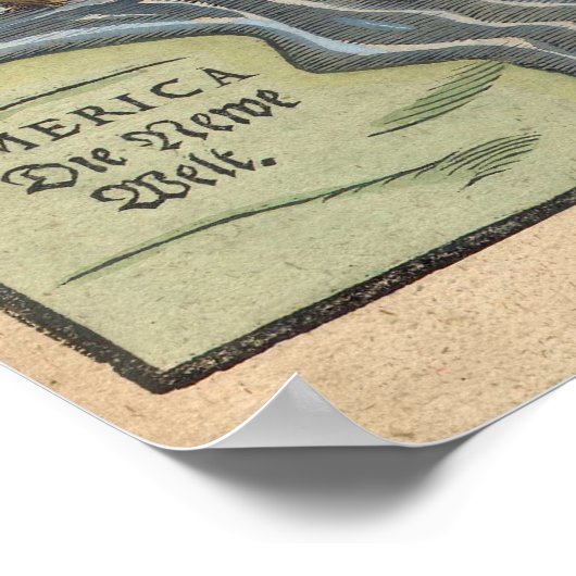 Poster Bunting clover leaf map 1581 (Coin)