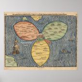 Poster Bunting clover leaf map 1581 (Devant)