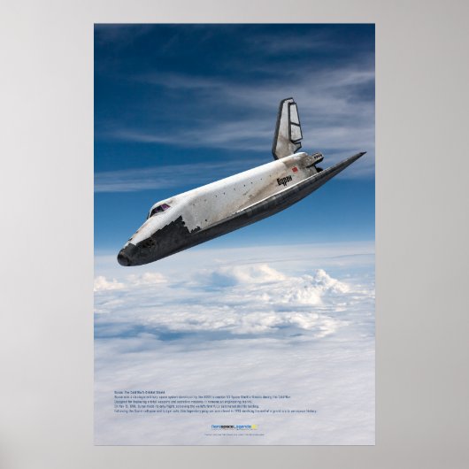 Poster Buran Spaceplane Descending Through Clouds (Devant)