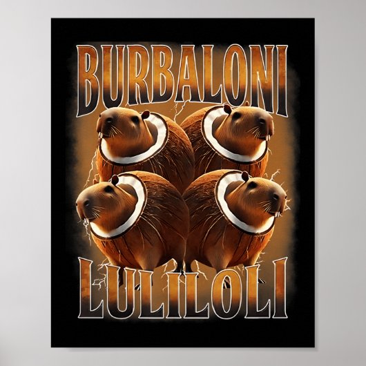 Poster Burbaloni Luliloli Italien Cerveau Rot Capybara me (Devant)