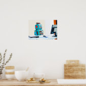 Poster Bureau Bot dur au travail (Cuisine)