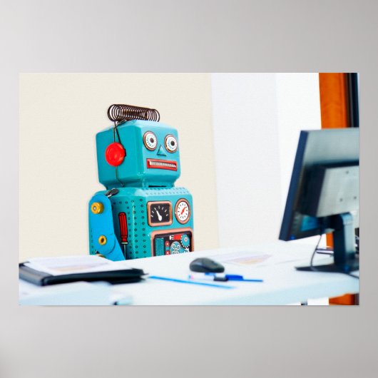 Poster Bureau Bot dur au travail (Devant)