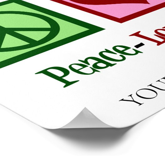 Poster Bureau de comptabilité Peace Love (Coin)