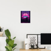 Poster Bureau de jeu Vaporwave (Bureau à domicile)
