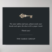 Poster Bureau de l'immobilier ou salle de bain de vente a (Devant)