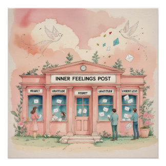 Poster Bureau de poste des sentiments intérieurs — Lettre