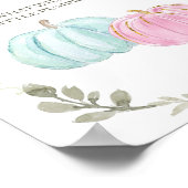 Poster Bureau de vote Citrouille rose et bleu (Coin)