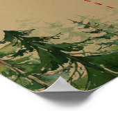 Poster Bureau de vote de la sériole de bois à carreaux ro (Coin)