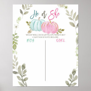 Poster Bureau de vote du citrouille Greenery