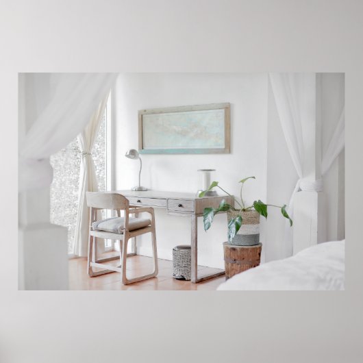 POSTER BUREAU VIDE PRÈS DU RIDEAU (Devant)