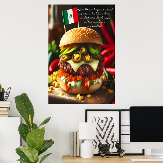 Poster Burger à vague de chaleur Oaxaca 24x36 (Bureau à domicile)