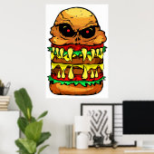Poster Burger au fromage effrayant (Bureau à domicile)
