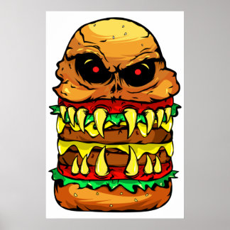 Poster Burger au fromage effrayant