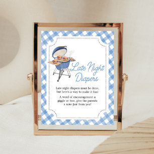 Poster Burger bleu Baby shower barbecue Diapositives noct