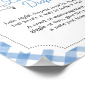 Poster Burger bleu Baby shower barbecue Diapositives noct (Coin)