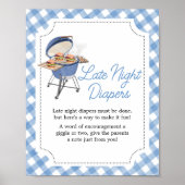 Poster Burger bleu Baby shower barbecue Diapositives noct (Devant)