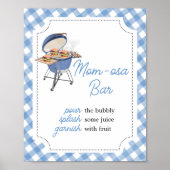 Poster Burger bleu Baby shower barbecue Maman Osa Bar (Devant)