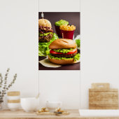 Poster Burger délicieux (Cuisine)