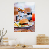 Poster Burger et frites (Cuisine)
