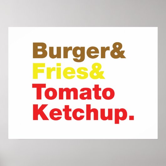 Poster Burger & Fries & Tomato Ketchup. (Devant)