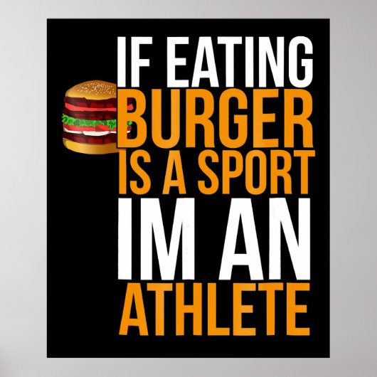 Poster Burger Hamburger BBQ Humour Funny Pun Idée cadeau (Devant)