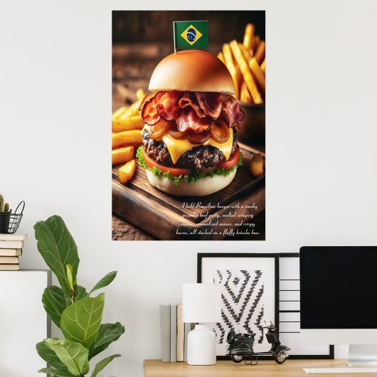 Poster Burger Picanha brésilien 24x36 (Bureau à domicile)