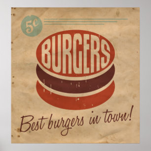 Poster Burger rétro