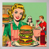 Poster Burger Retro (Devant)